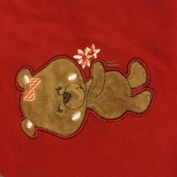 Garanimals Baby Girl Teddy Bear Burgundy Long Sleeve onesie Bodysuit Shirt 18M - Picture 9 of 12